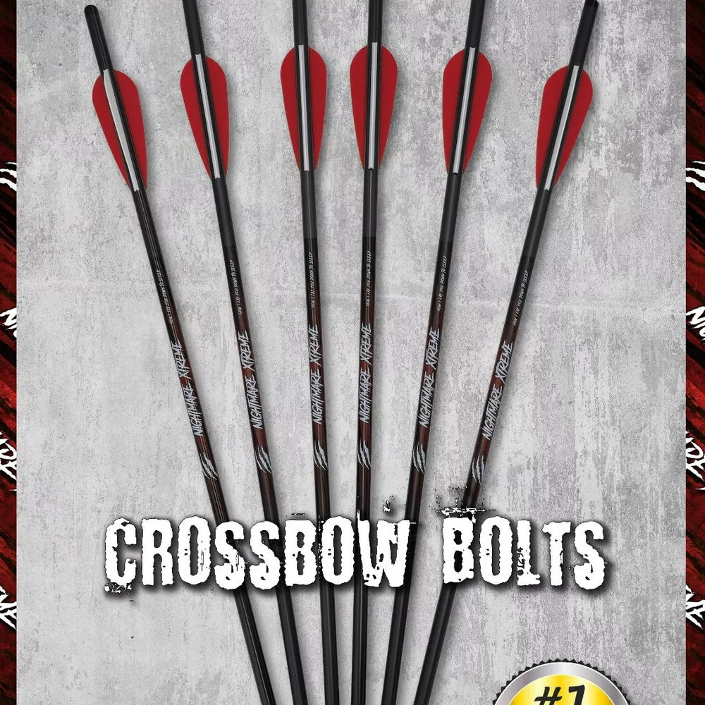 NIGHTMARE XTREME Crossbow Bolts Carbon Half Moon Nocks 6Pcs 20"or 22''