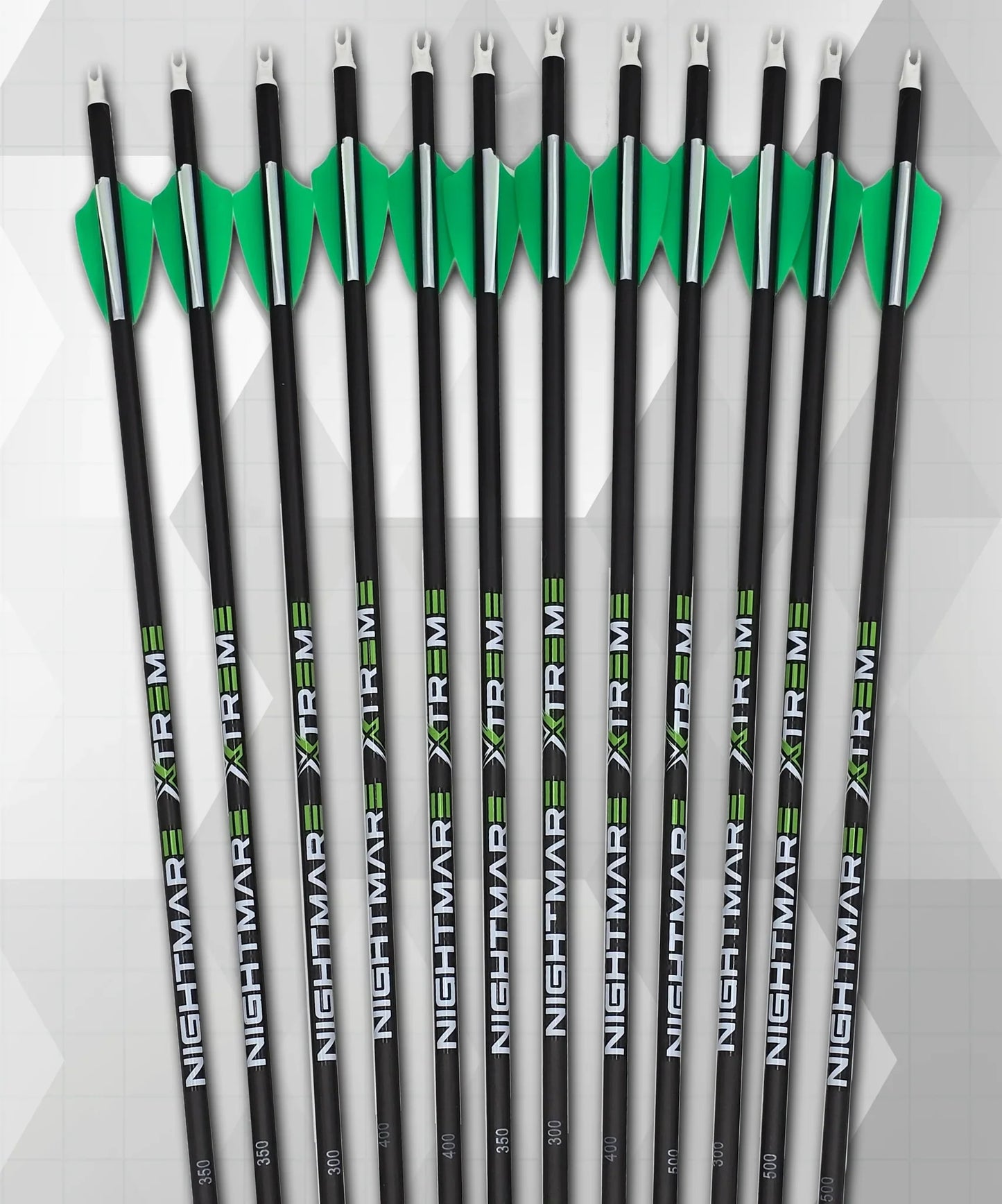 NIGHTMARE XTREME 300/ 350/400/ 500 Arrow 12/Pck Fletched w/FREE Lighted Nocks