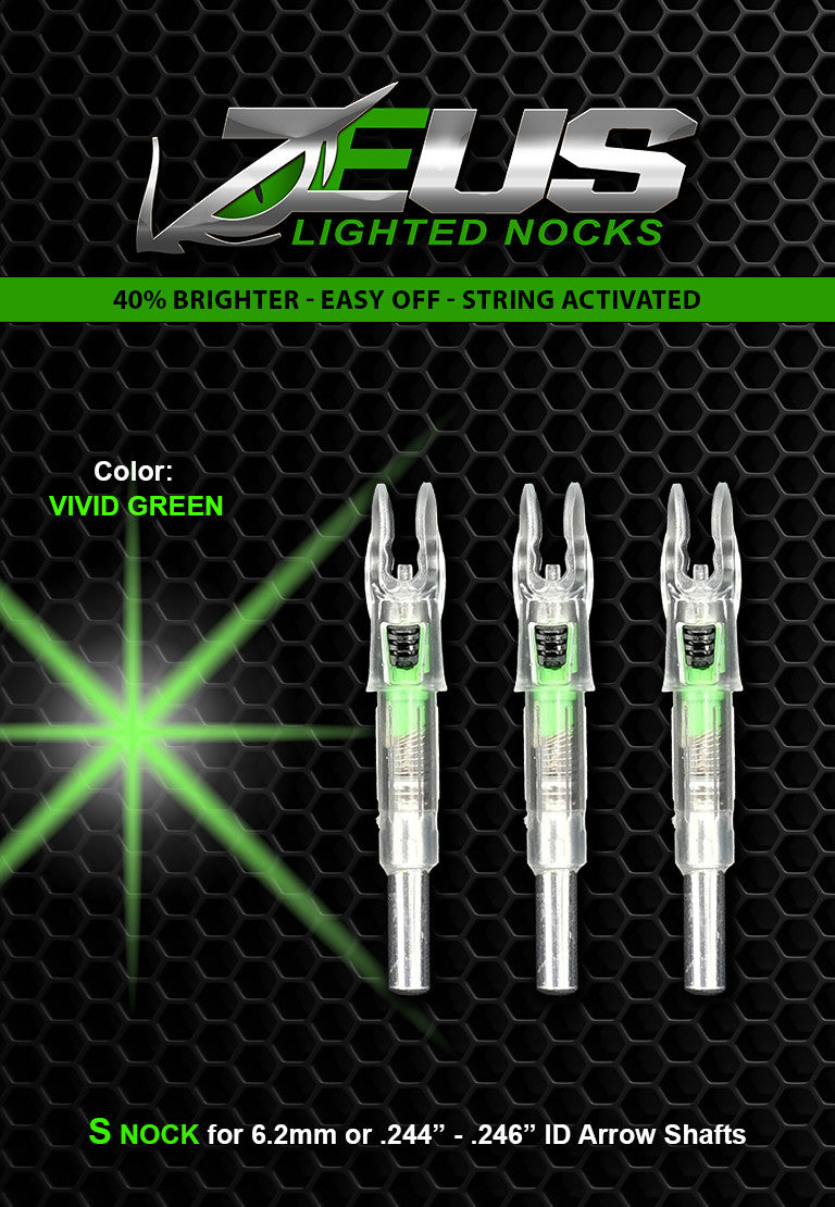 ZEUS LIGHTED NOCKS S 6.2mm .244" - .246"