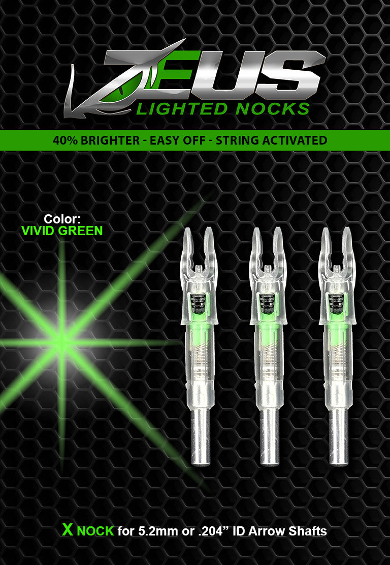 ZEUS LIGHTED NOCKS X 5.2mm .204" Dealer