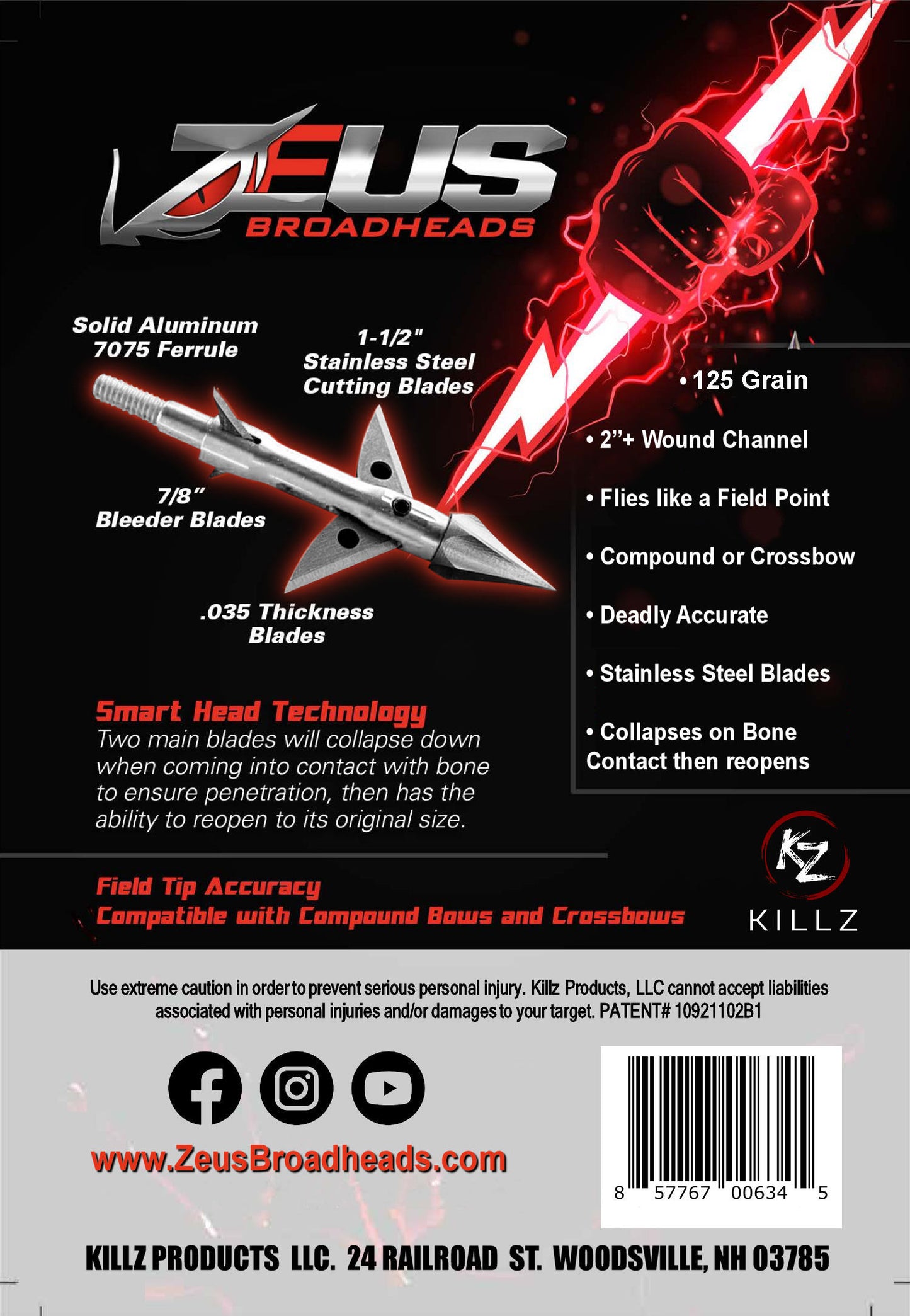 ZEUS 125 GRAIN BROADHEADS (3 PACK)