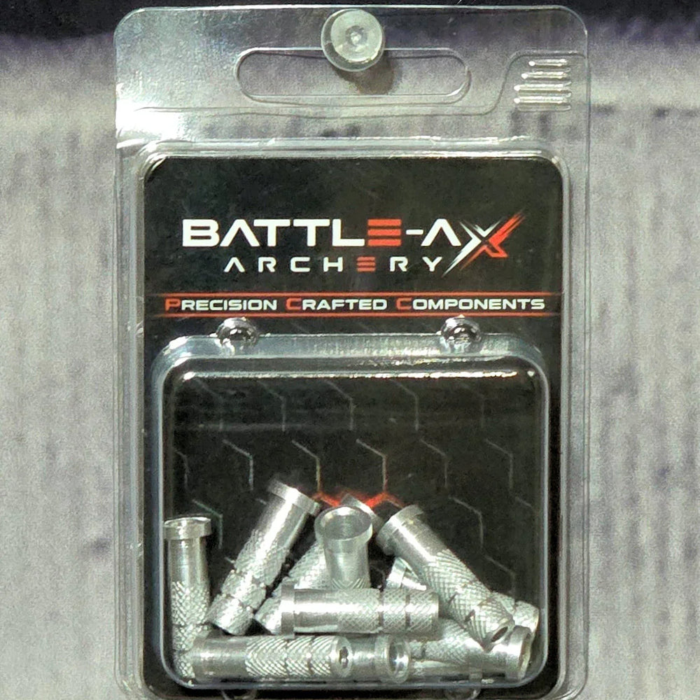 Battle Ax  Aluminum Inserts for 6.2mm / .244 Carbon Arrows 12 Pack